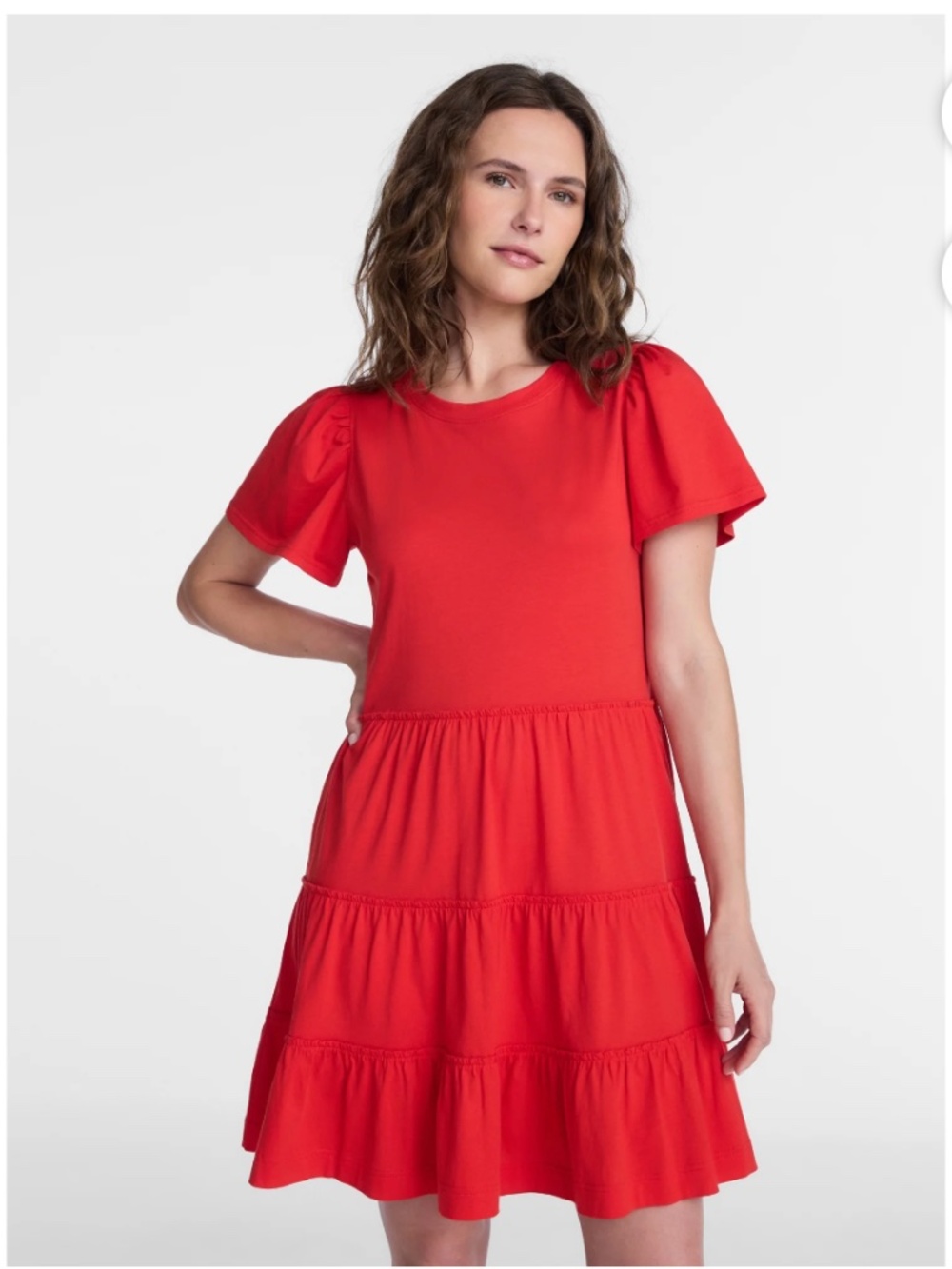 Time and Tru Women’s Red Rooster Swing Tiered Dress Size XXL NWT